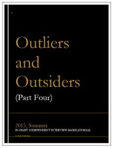 In-Sight Issue 8.A-8.B, Idea - Outliers and Outsiders (Part Four)